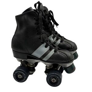 Vintage Roller Derby 360 Quad Roller Skates Silver Stripe Urethane Wheel Kids 1